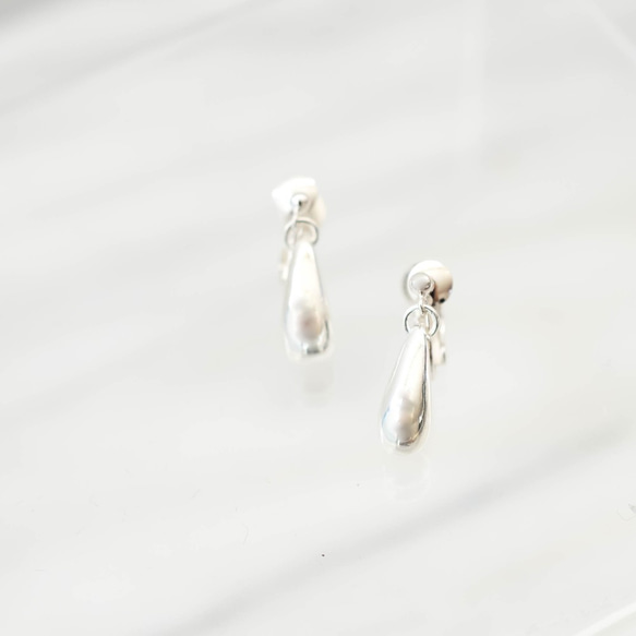 [8d-15]#企画専用ページ Silver Teardrop Earrings 1枚目の画像
