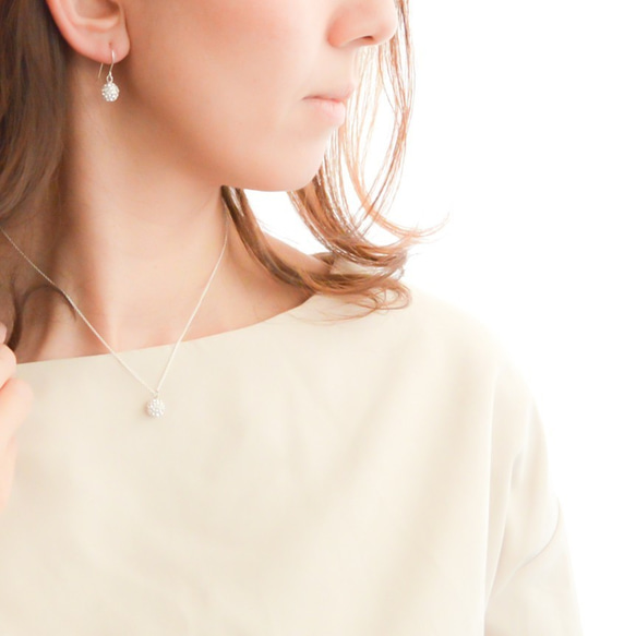 [8d-14]#企画専用ページ Swarovski Crystal Ball Earrings 3枚目の画像