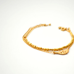 2set Matte Gold Leaf Bracelet 第3張的照片