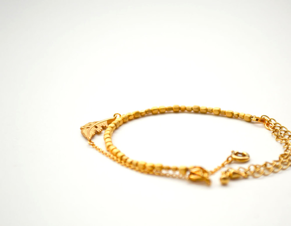 2set Matte Gold Leaf Bracelet 第4張的照片