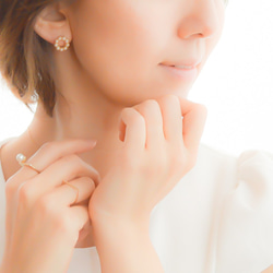 pearl circle stad pierces/nohole n380 第5張的照片