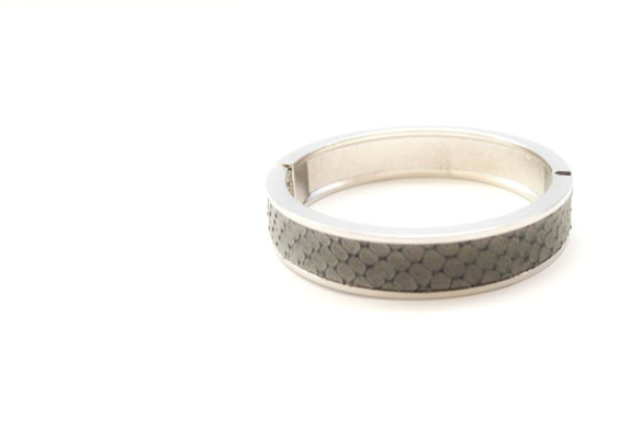 Leather Bangle (Gray×Silver) 第1張的照片