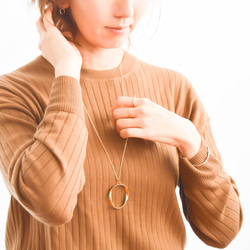 Oval twist circle necklace n403 第6張的照片