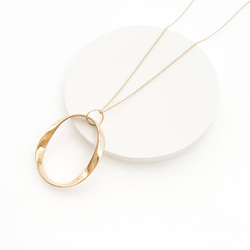 Oval twist circle necklace n403 第3張的照片