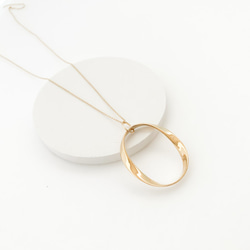 Oval twist circle necklace n403 第9張的照片