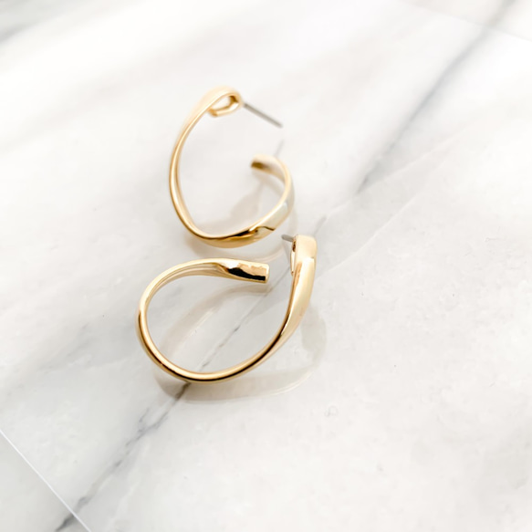 【送料無料】kainari hoop pierces n524 3枚目の画像