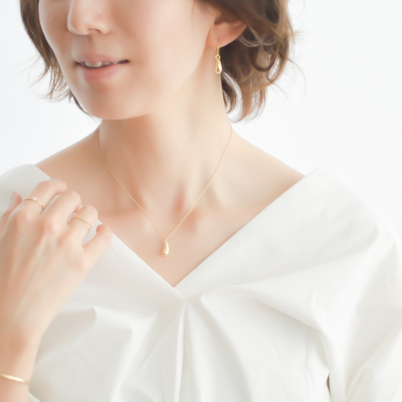 【送料無料】Teardrop gold pierces/earrings 5枚目の画像