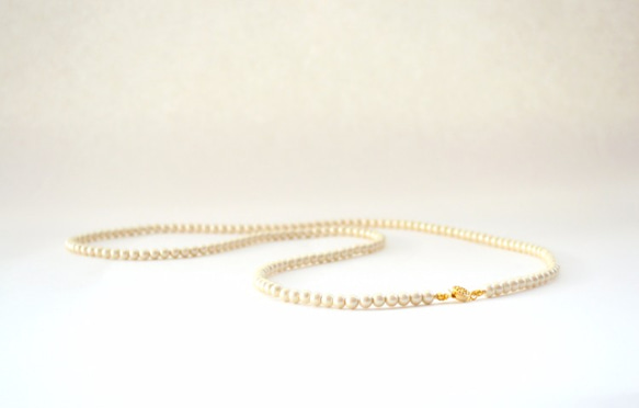 Long Cotton Pearl Necklace 4枚目の画像