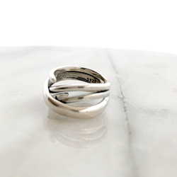 Silver925 Cross line wide ring 第1張的照片