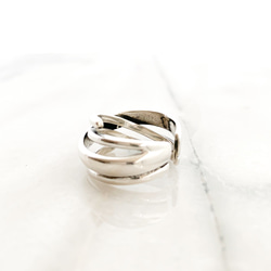 Silver925 Cross line wide ring 第2張的照片