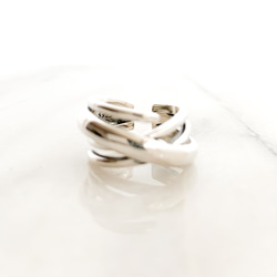 Silver925 Cross line wide ring 第5張的照片