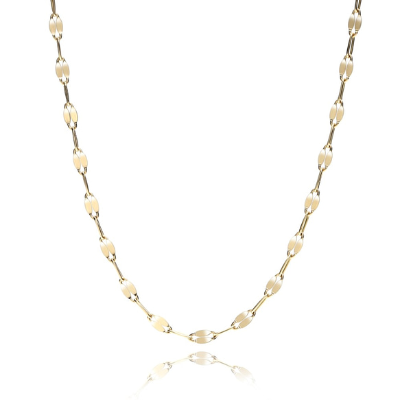 【送料無料】K10 肌が綺麗に見えるネックレスDesign Cut Chain Necklace 4枚目の画像