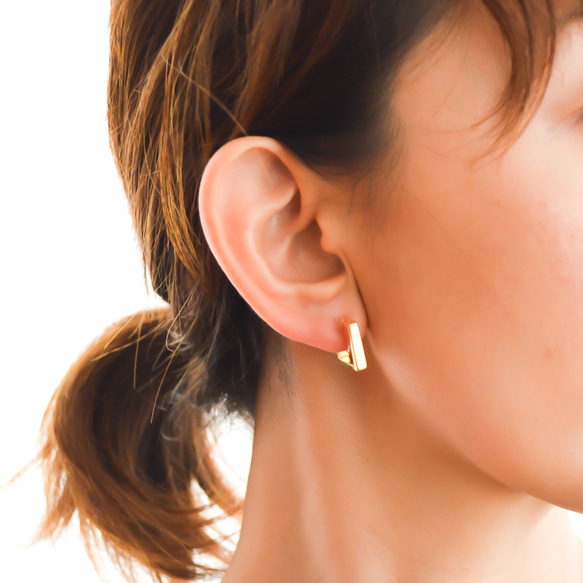 sv925post Square hoop pierces nohole 第9張的照片