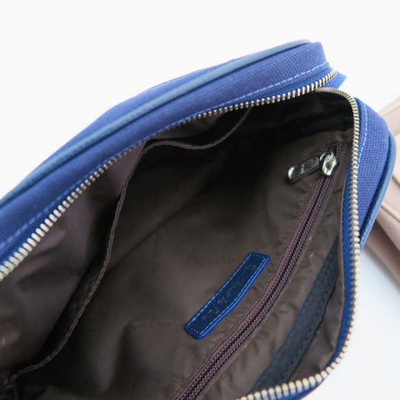 鞋技創藝∣帆布束口造型袋　手提、肩背、斜背包（藍色） 第6張的照片