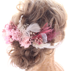 アンティークピンクのヘッドドレス・ドライフラワー&プリザーブドフラワー 7枚目の画像