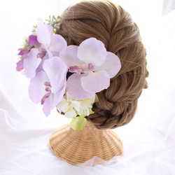 アンティークパープルの胡蝶蘭のヘッドドレス・natural 4枚目の画像