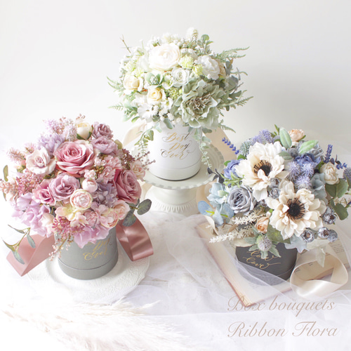 結婚式ウェルカムスペース　高級造花/ブーケ ☆オーダーメイド☆ mini BOXブーケ/ウェルカムスペース、ご両親