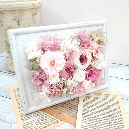 HANDMADEプリザーブドフラワー　アレンジメント　母の日　壁掛け HANDMADEプリザーブドフラワー アレンジメント 母の日 壁掛け