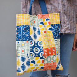 &quot;Fun Geometry Totes&quot;フルタイムパッチワークハンドメイド 3枚目の画像