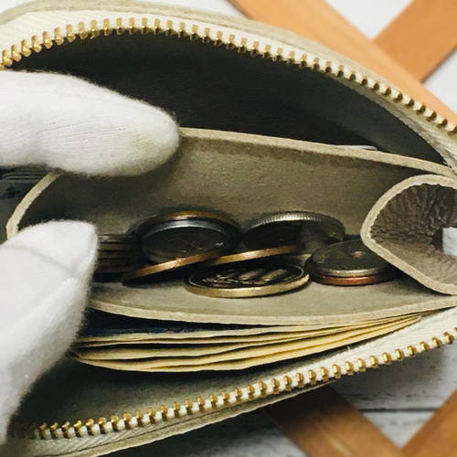 ❤【シンプルで便利♪】大人可愛い総本革L字ファスナーミニ財布♪大人