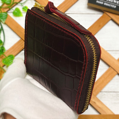 ❤【シンプルで便利♪】大人可愛い総本革L字ファスナーミニ財布