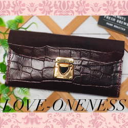 ❤️【大人お洒落♪】高級感×シンプルデザインの大人オシャレ総本革長財布赤クロコ柄 ❤️【大人のボルドー♪】高級感×シンプルデザインの大人お洒落な総本