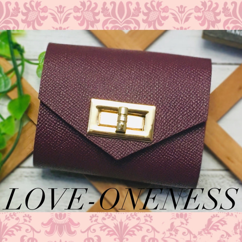 ❤【高級感×可愛い♪】大人オシャレな総本革手紙型コンパクトミニ財布