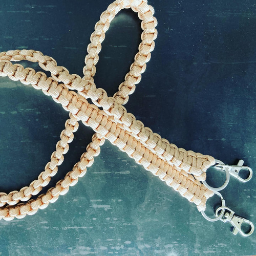 パラコード ストラップ ショルダー マロン 携帯ストラップ woodmum07