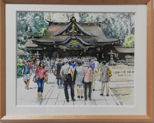 水彩画 　神社　SHO 水彩画 神社 SHO - メルカリ