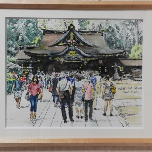 水彩画原画 秋の香取神宮 本殿 絵画 Lin 通販 6393882｜Creema