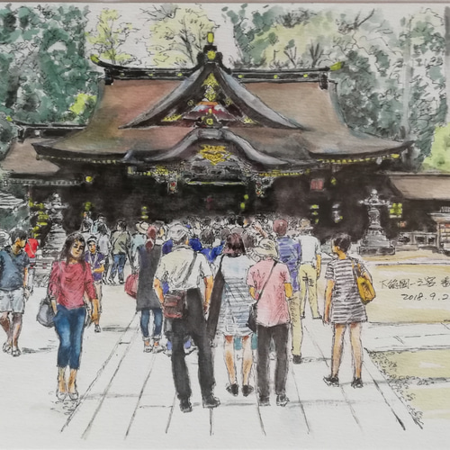水彩画原画 秋の香取神宮 本殿 絵画 Lin 通販 6393882｜Creema