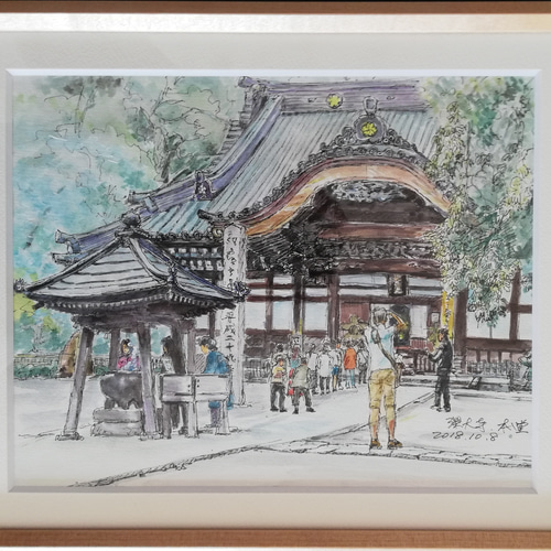 水彩画原画 深大寺 本堂 絵画 Lin 通販 6394261｜Creema(クリーマ)