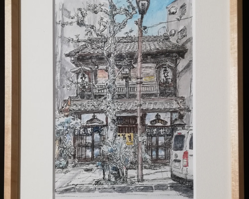 水彩画原画 神田まつや そば屋 絵画 Lin 通販 6436501｜Creema