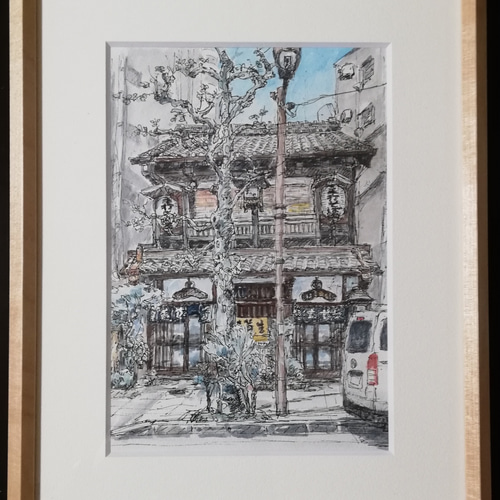 水彩画原画 神田まつや そば屋 絵画 Lin 通販 6436501｜Creema(クリーマ)