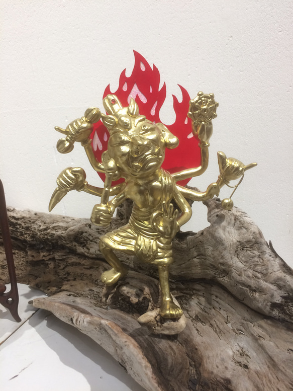 新品■烏枢沙摩明王像（トイレの神様）鑑賞用仏像フィギュア　検イスム Amazon｜ミニチュア仏像 烏枢沙摩明王 柘植製 総高7.2cm＿密教