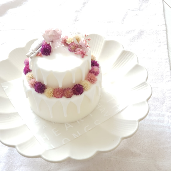 艾塔假蛋糕蠟燭生日半生日乾燥花粘土蛋糕歡迎空間婚禮 第10張的照片