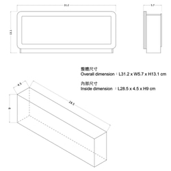 橫式相框模型小物收納盒 - L - 黑色 第4張的照片