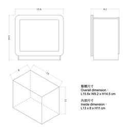 橫式相框模型小物收納盒加大版 - S - 黑色 第5張的照片