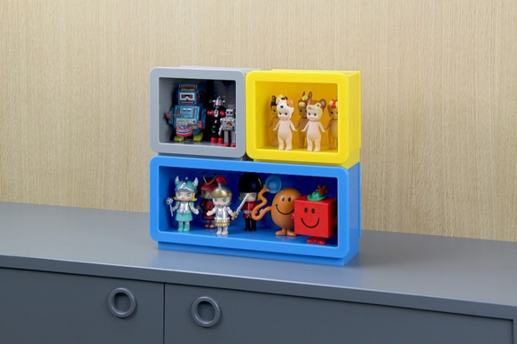 橫式相框模型小物收納盒加大版 - S - 藍色 第4張的照片