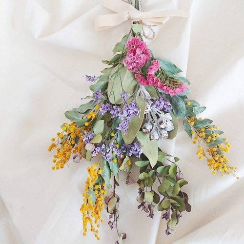 ミモザ＊ドライフラワースワッグ♡(ブーケ) ドライフラワー cocoshop