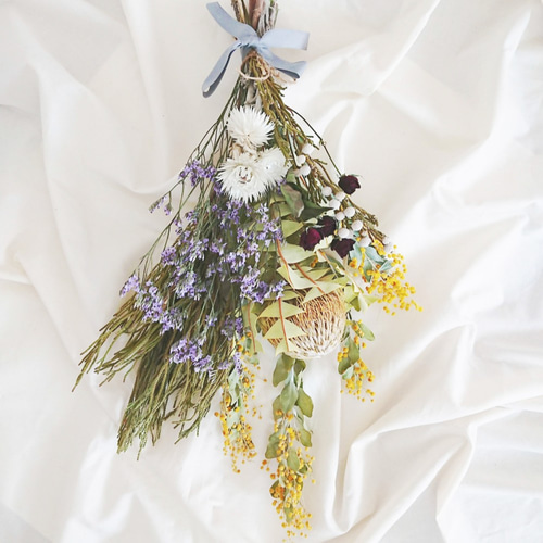 ミモザ＊ドライフラワースワッグ♡(ブーケ) ドライフラワー cocoshop