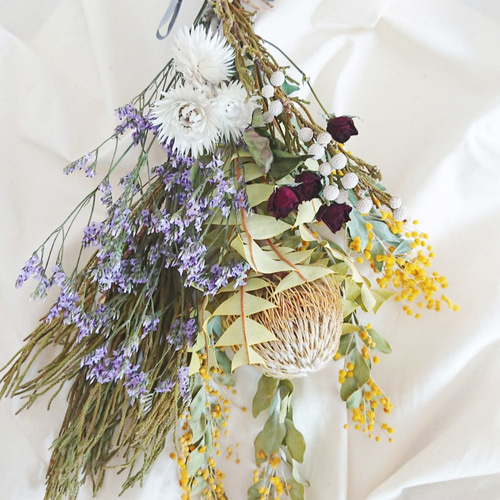 ミモザ＊ドライフラワースワッグ♡(ブーケ) ドライフラワー cocoshop