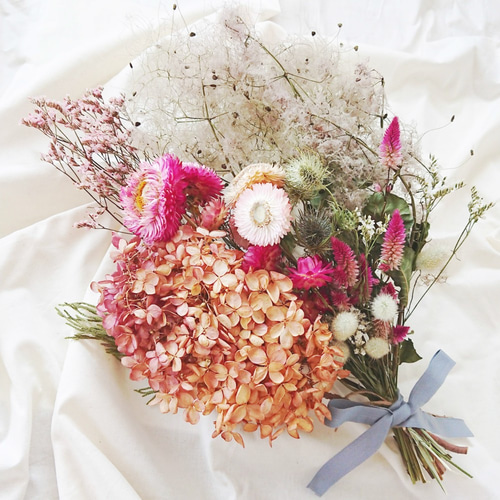 Natural＊ふわふわピンクスワッグ♡ドライフラワースワッグ