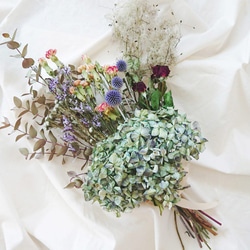 紫陽花＊ドライフラワースワッグ♡ブーケ45～50cm ドライフラワー