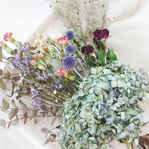紫陽花＊ドライフラワースワッグ♡ブーケ45～50cm ドライ
