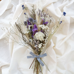 ホワイトブルー＊パンパスグラスドライフラワースワッグ♡ブーケ