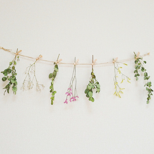 ドライフラワー♡ガーランド♡ボリュームいっぱい水色【220】 ドライフラワー♡ガーランド♡ボリュームいっぱい水色【220】