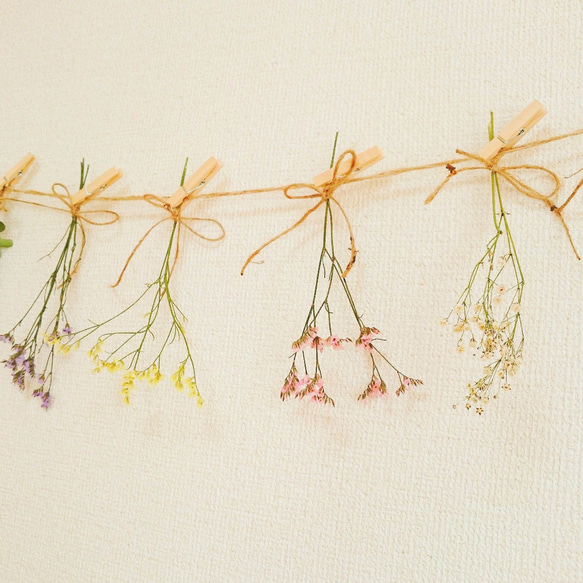 カラフル小花のドライフラワーガーランド♡ 2枚目の画像