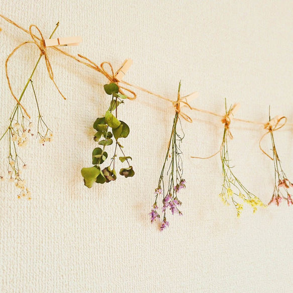 カラフル小花のドライフラワーガーランド♡ 3枚目の画像
