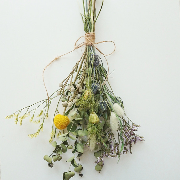 【かりんとう】No.217 ドライフラワー ブーケ スワッグ dry-flower-bouquet-swag-red-